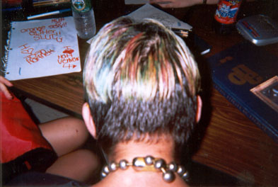 back of my hair when blue die ran out and nicole toich got marker happy